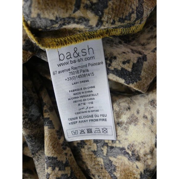 Ba&Sh Womens 0 US 4 Dress Lady Sahara Midi Snakeskin Ochre NWT - Picture 11 of 14